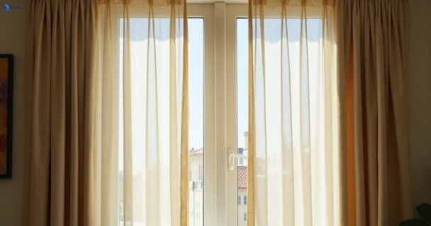 Dusty and dull curtains in beveridge-vic before steam cleaning